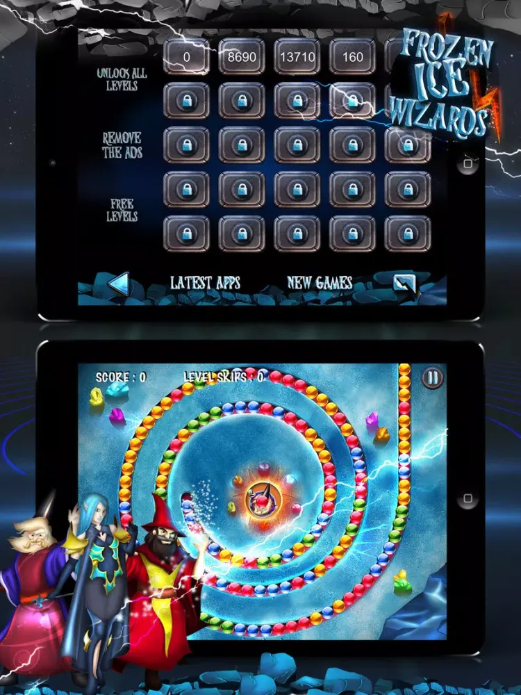 ภาพหน้าจอของ Frozen Ice Wizards & Witch in the Revenge of the Ancient Marble Blast iPad 