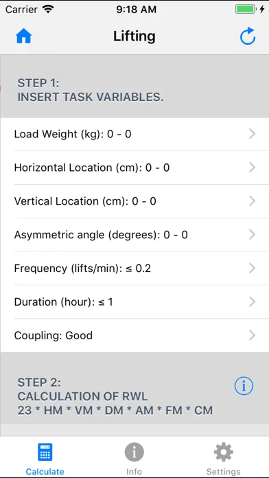 MMH Calculator Screenshots