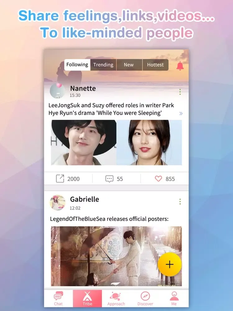 KDrama Tribie for Korean Drama -Chatroom & Group iPad  Ekran Görüntüleri