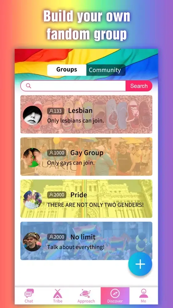 Capturas de pantalla de LGBT Tribie - Chatroom, Group & Dating