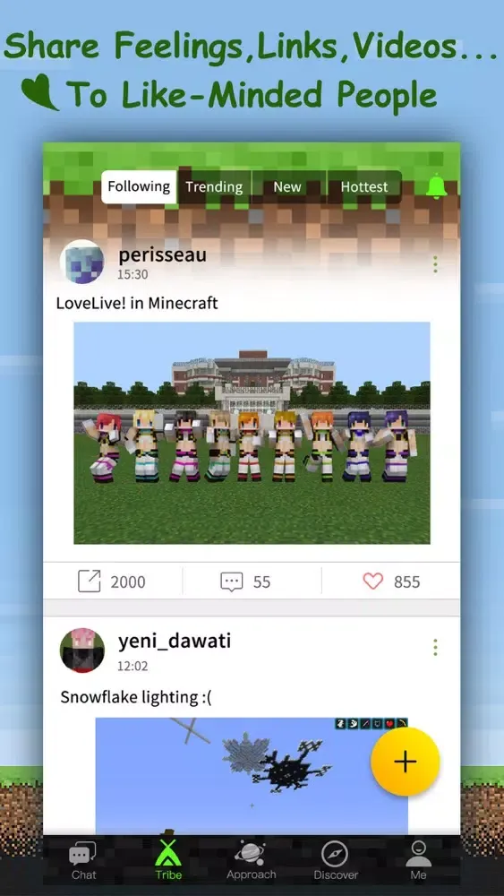 Ảnh chụp màn hình của Block Tribie for Minecraft - Fan Chatroom & Group