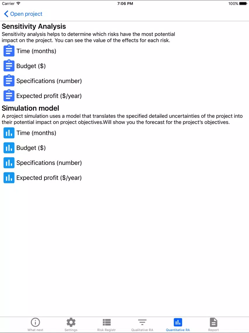 Скриншоты Risk Analysis + iPad 