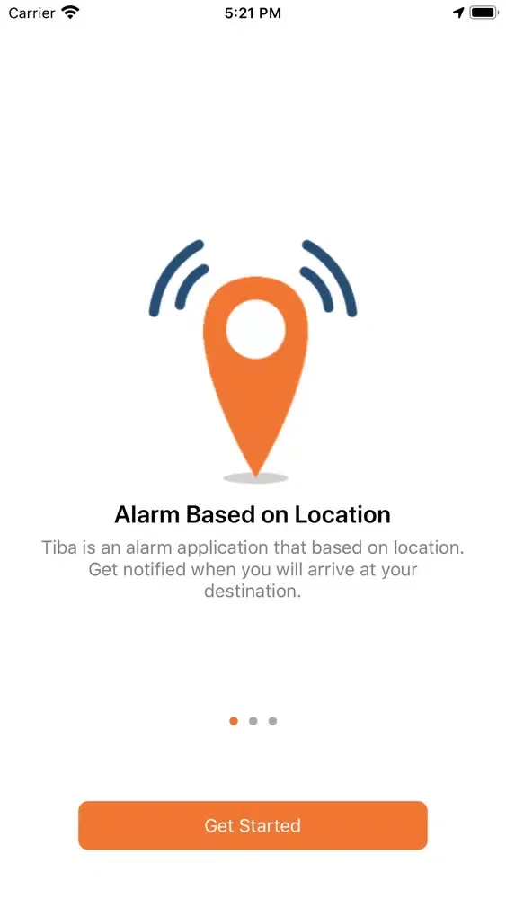 Ảnh chụp màn hình của Tiba: Location Alarm