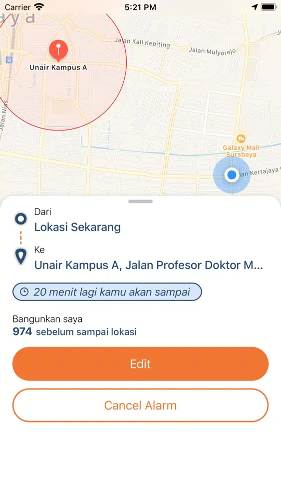 Ảnh chụp màn hình của Tiba: Location Alarm