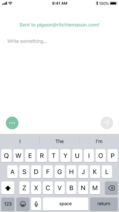 Tangkapan layar Pigeon – Send Yourself Email