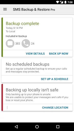 SMS Backup & Restore Pro Screenshots