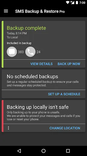 SMS Backup & Restore Pro Screenshots