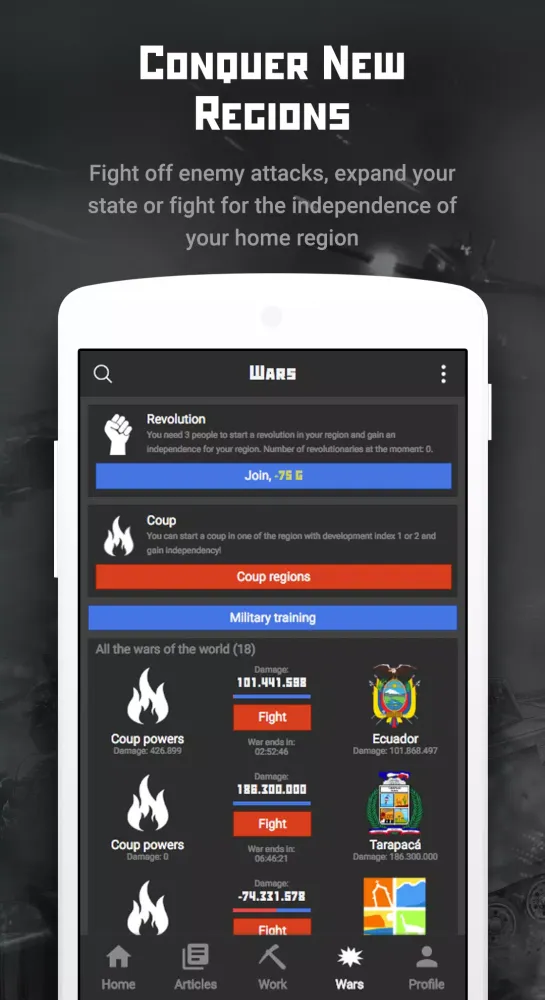 ภาพหน้าจอของ Rival Regions: world strategy