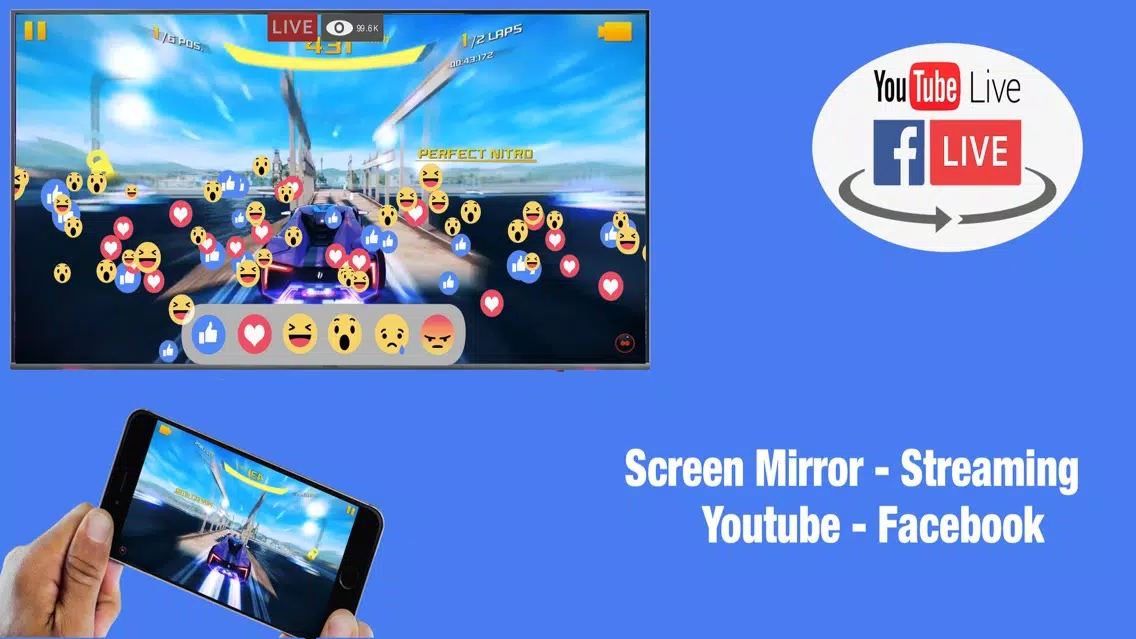 Tangkapan skrin Live Stream - Mirror Screen