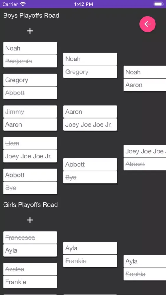 Captures d'écran de Baby Name Playoffs