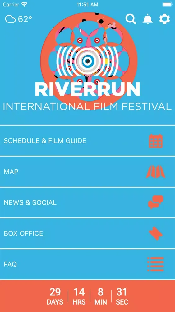 Capturas de tela do RiverRun Intl Film Festival