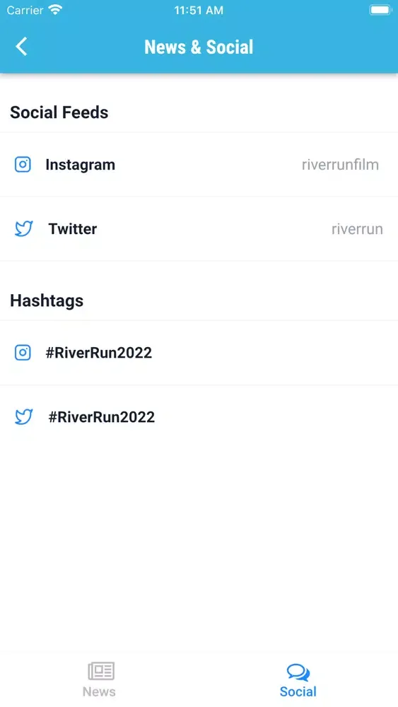 Capturas de tela do RiverRun Intl Film Festival