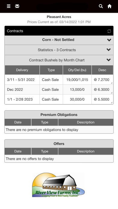 River View Farms Grain Portal سکرین شاٹس