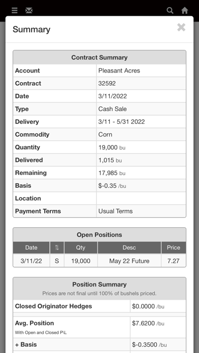 River View Farms Grain Portal سکرین شاٹس