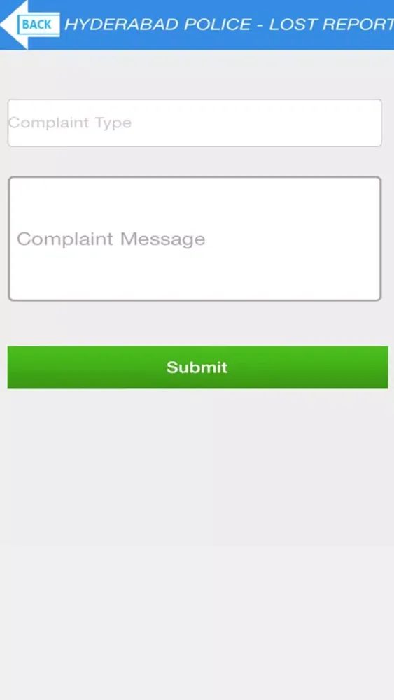 Screenshot di Lost Report - Hyderabad Police