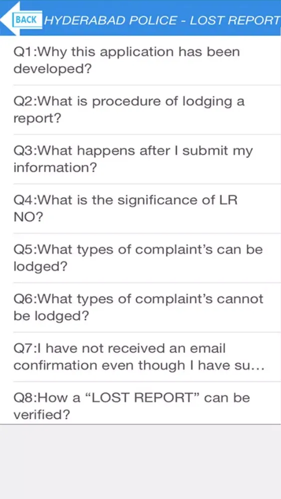 Screenshot di Lost Report - Hyderabad Police