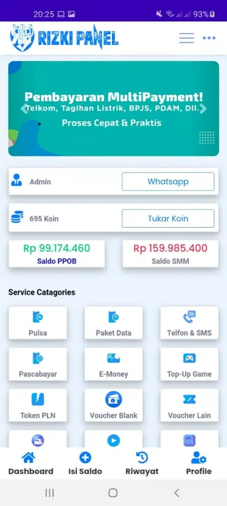 ภาพหน้าจอของ RIZKI PANEL