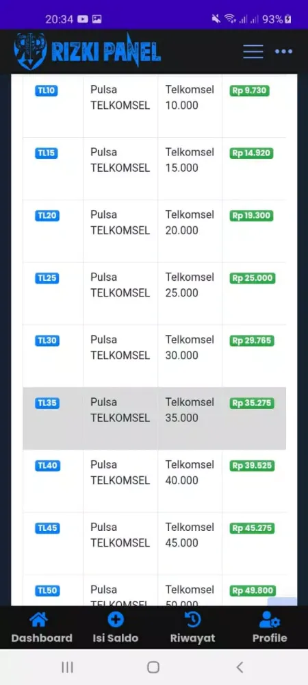 ภาพหน้าจอของ RIZKI PANEL