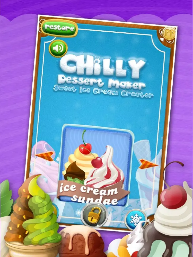 Capturas de pantalla de A+ Chilly Dessert Maker & Sweet Ice Cream Creator - Cone, Sundae, & Sandwich iPad 