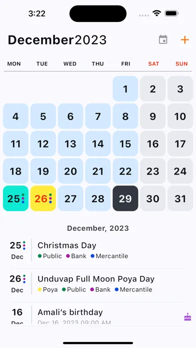 Captures d'écran de Dinadasuna : Holiday Calendar