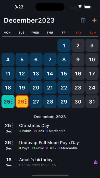 Captures d'écran de Dinadasuna : Holiday Calendar