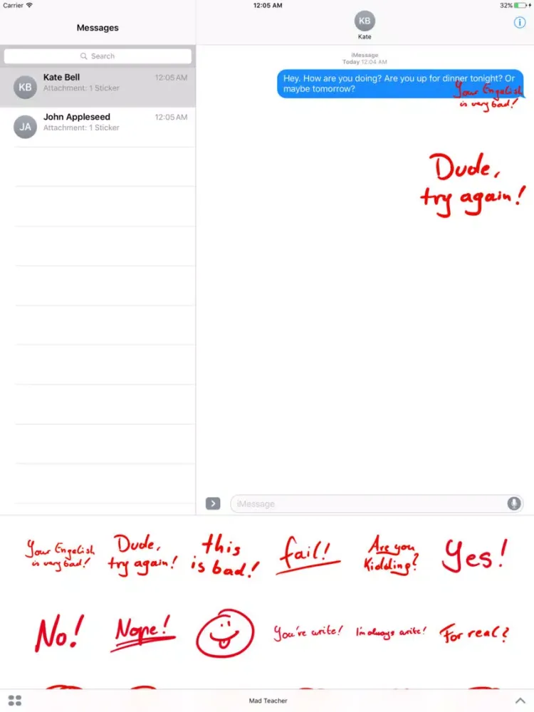 Mad Teacher Stickers iPad  स्क्रीनशॉट