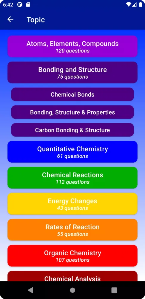 Capturas de tela do GCSE Science Higher