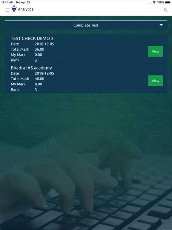 Capturas de tela do Conduct Exam iPad 