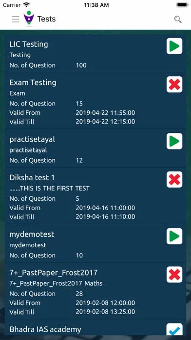 Capturas de tela do Conduct Exam