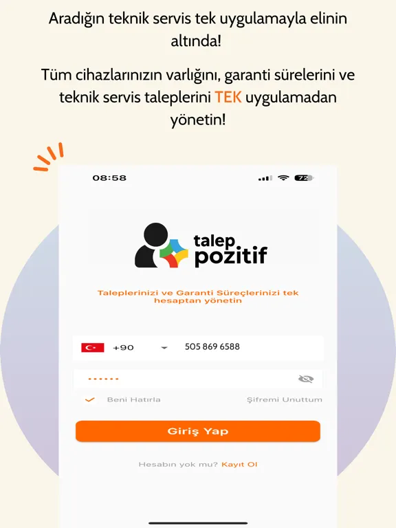 Servis Pozitif - Müşteri iPad  স্ক্রিনশট