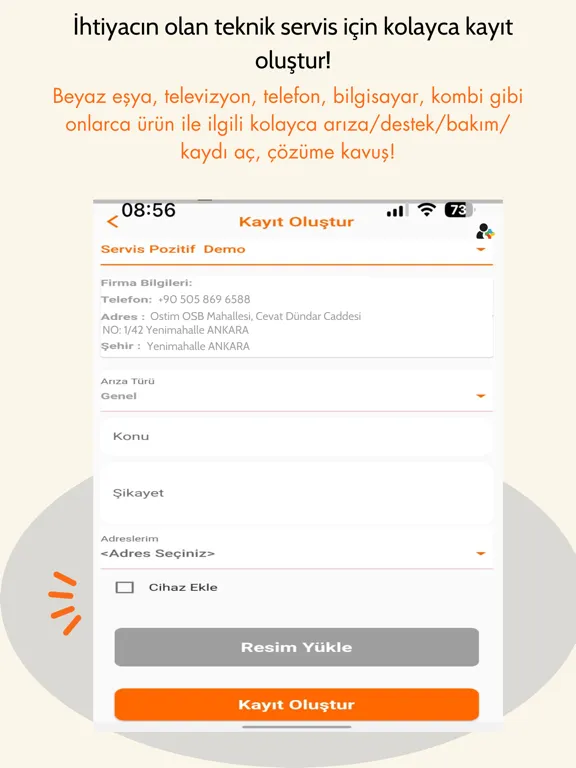 Servis Pozitif - Müşteri iPad  স্ক্রিনশট