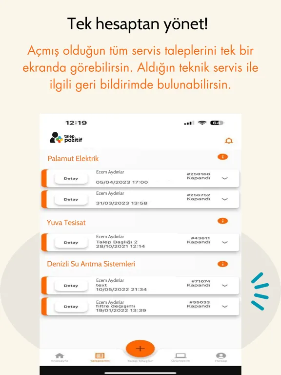 Servis Pozitif - Müşteri iPad  স্ক্রিনশট