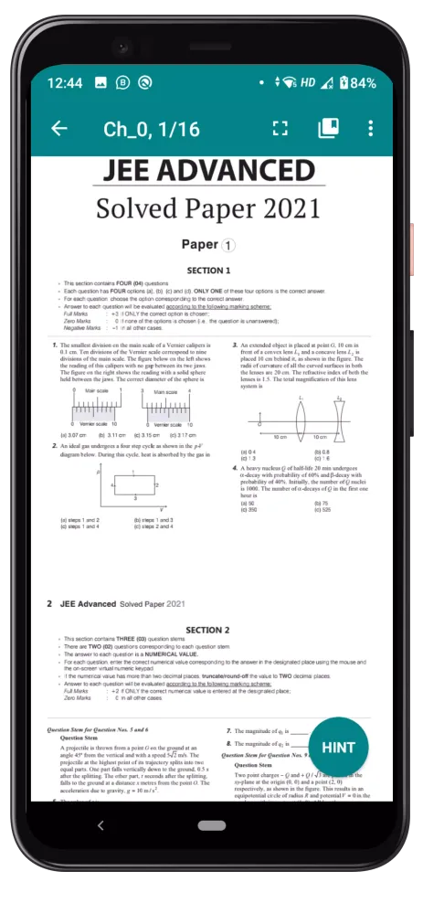 PHYSICS: JEE PAPER SOLUTION Ekran Görüntüleri