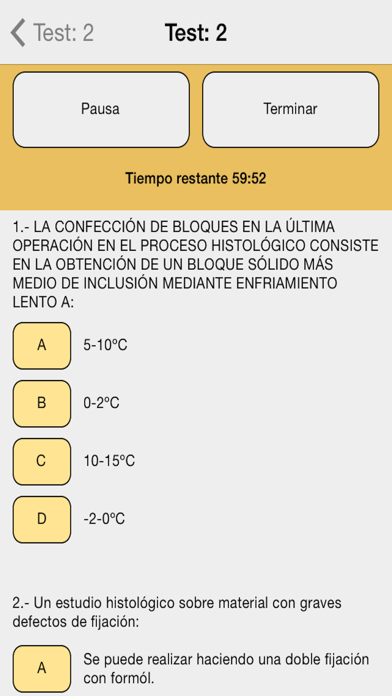 Anatomía Patológica Test Ekran Görüntüleri