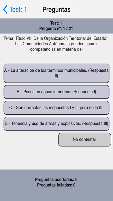 Constitucion Test Examenes スクリーンショット