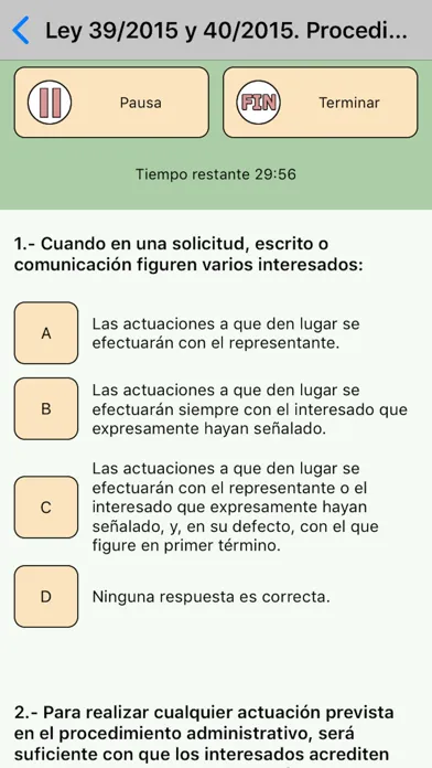 Ảnh chụp màn hình của TestOpos Guardia Civil 2020