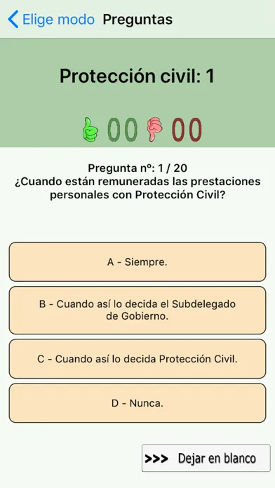 Ảnh chụp màn hình của TestOpos Guardia Civil 2020