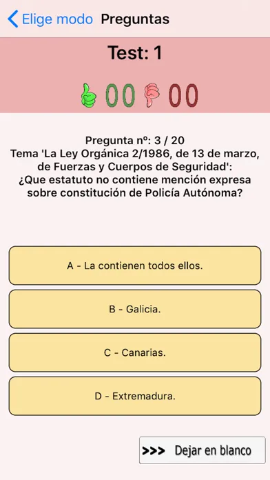 Скриншоты TestOpos Policia Nacional