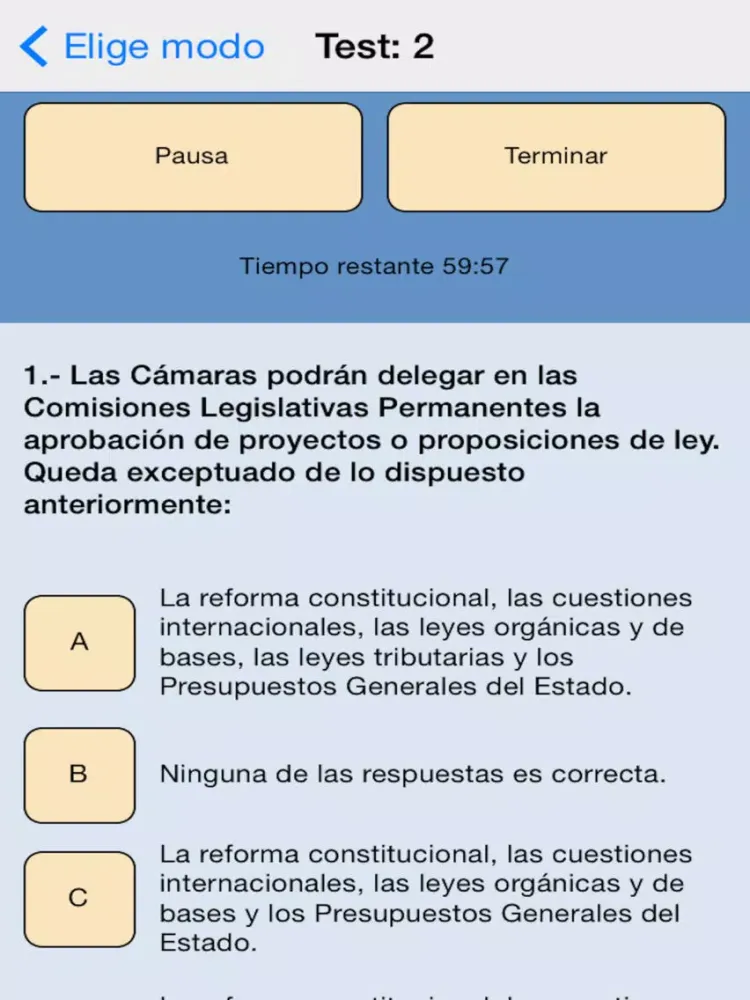 Captures d'écran de TestOpos Agentes de la Hacienda Pública iPad 