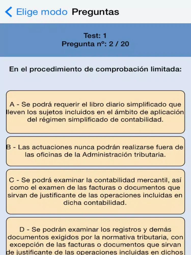 Captures d'écran de TestOpos Agentes de la Hacienda Pública iPad 