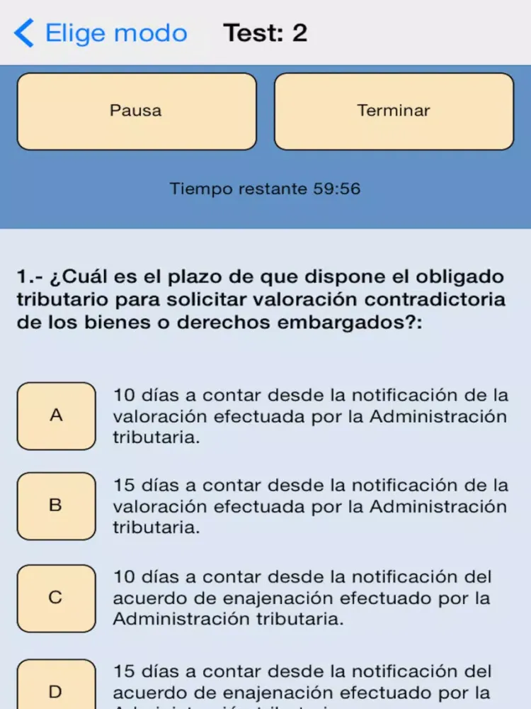 Captures d'écran de TestOpos Agentes de la Hacienda Pública iPad 