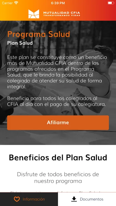 Capturas de pantalla de MUTUALIDAD CFIA