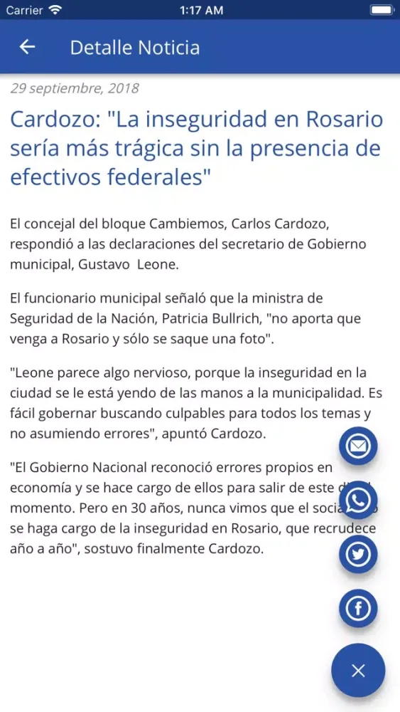 Capturas de tela do Concejo Rosario