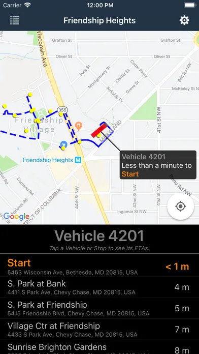 Ảnh chụp màn hình của Friendship Heights Shuttle