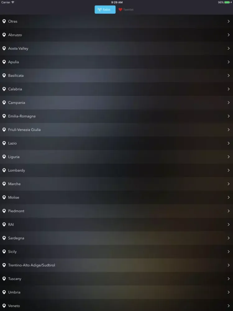 تصاویر Radio italy - italian music stations AM & FM Live iPad 