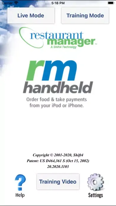 Capturas de tela do RM Handheld By Shift4