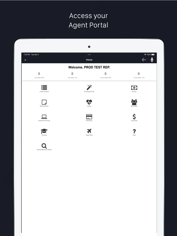Payroc Agent Portal iPad  স্ক্রিনশট