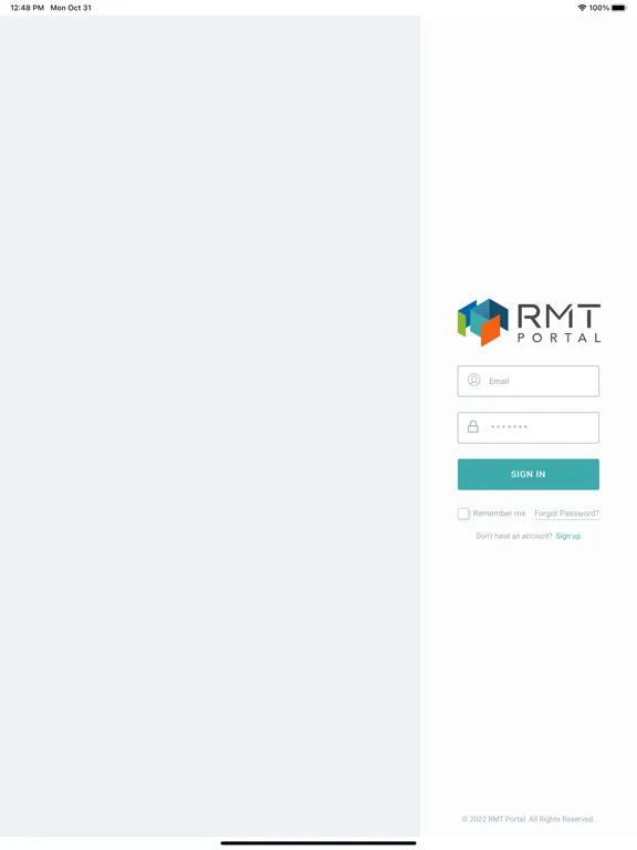 Tangkapan skrin RMT Portal iPad 