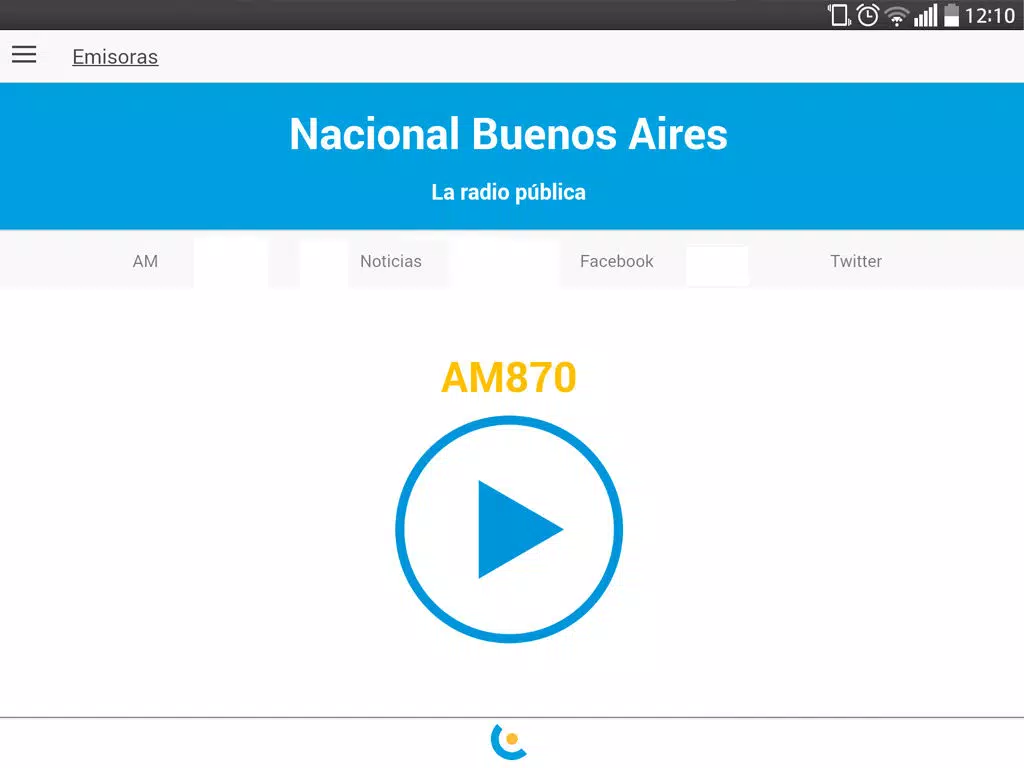 Tangkapan skrin Radio Nacional Argentina iPad 