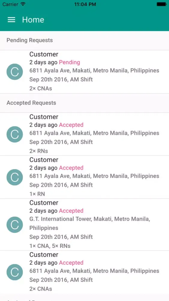 Tangkapan layar RN Express Staffing Partner